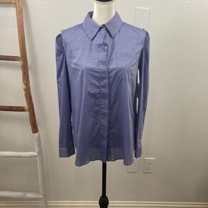 NWT MILLY Cassie button up cold shoulder top